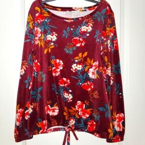 Loft floral velvet blouse, S